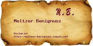 Meltzer Benignusz névjegykártya